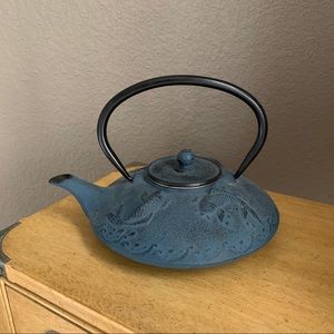 Cast Iron Blue Koi Tea Pot